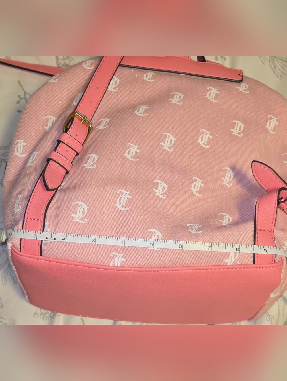 Juicy Couture Pink Women's Monogram Backpack Handbag 10X10 - Picture 12 of 14
